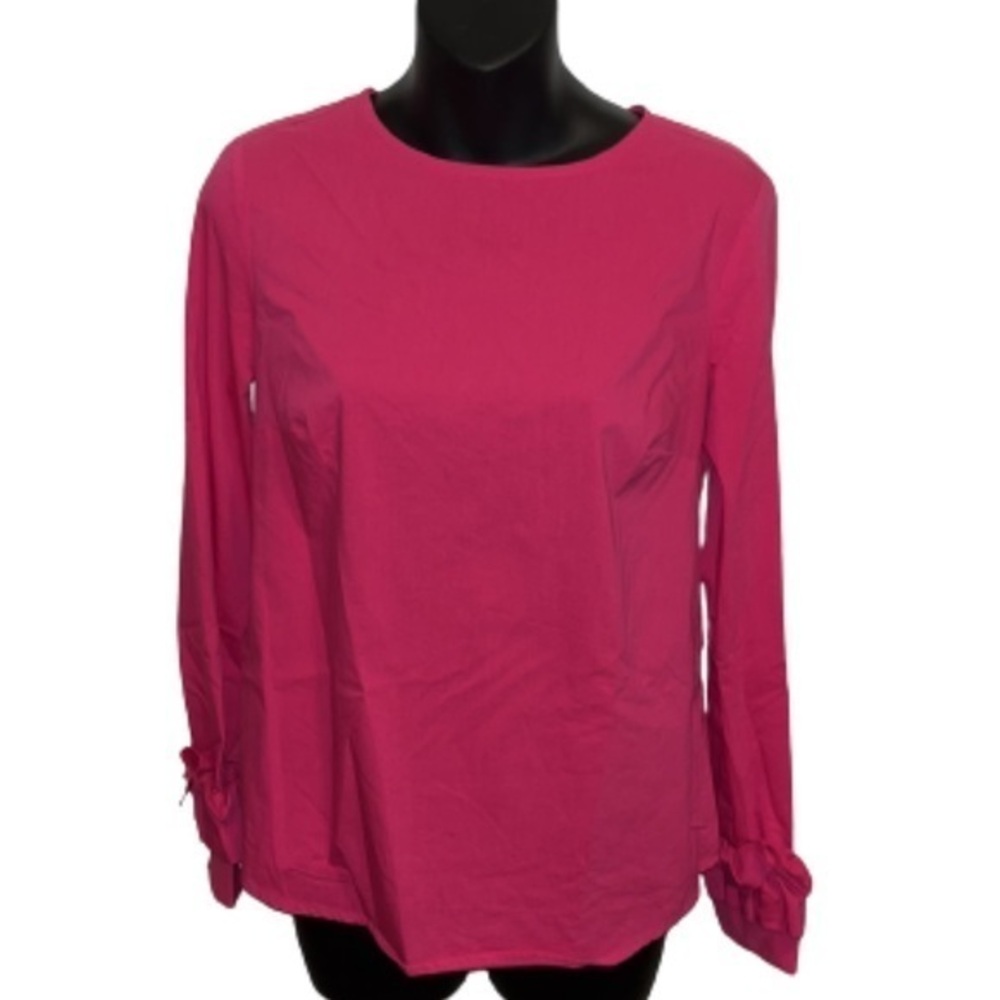Michael Kors hot pink long ruffle sleeve top size XS